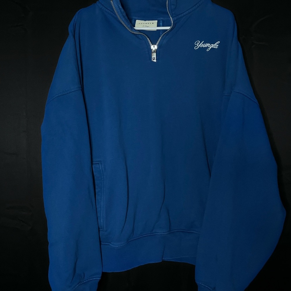 Youngla Blue Half-Zip Sweatshirt